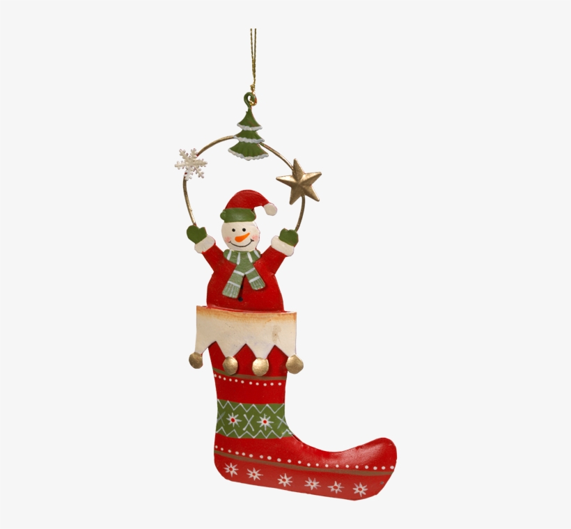 Hanging Ornament Boot With Snowman - Boot, transparent png download