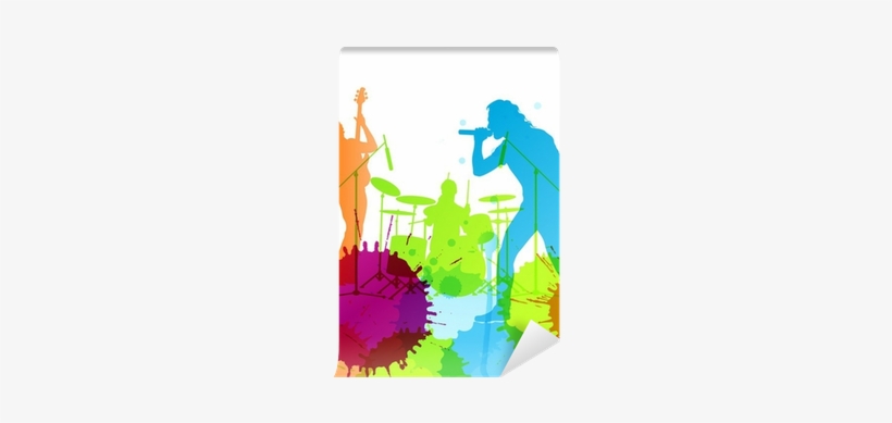 Rock Pop Band Colorful Spots And Splash Vector Wall - Rock, transparent png download