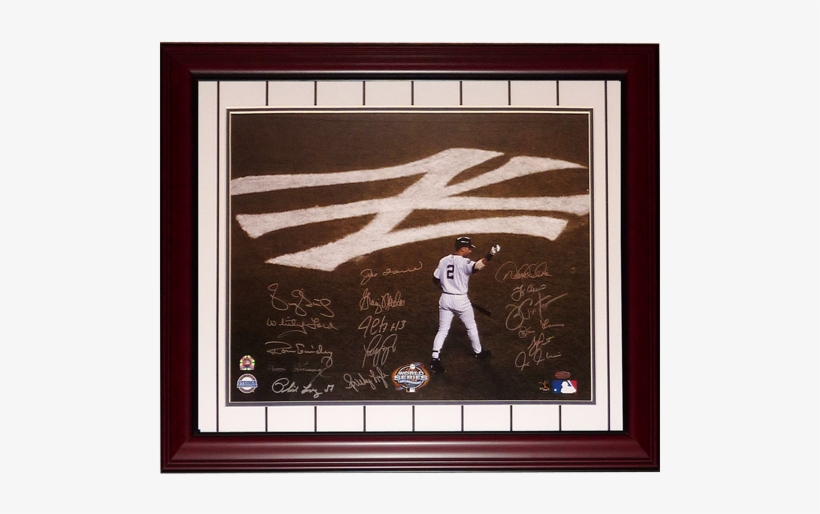 Derek Jeter And 15 Stars Multi Autographed New York - Derek Jeter Autographed Framed 16 X 20, transparent png download