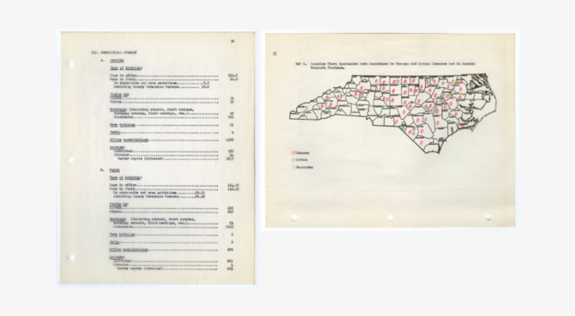 Map Of Tobacco And Cotton Plant Pathology Demonstrations - Document, transparent png download