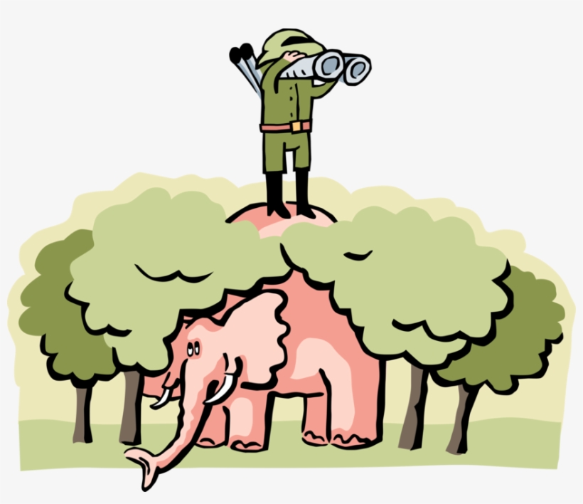 Vector Illustration Of African Elephant With Safari - Illustration, transparent png download