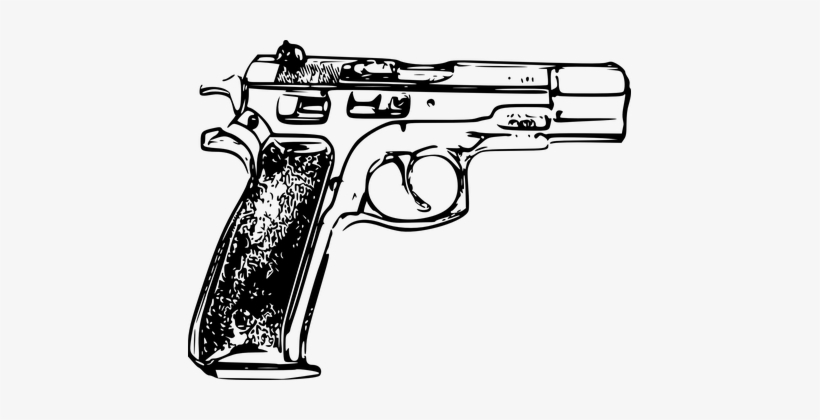 Handgun Firearm Pistol Gun Revolver Weapon - Gun Clipart, transparent png download