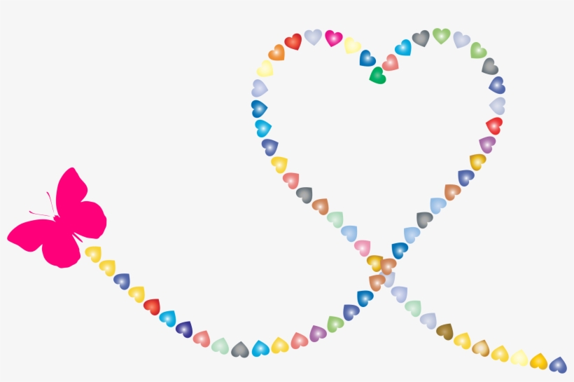 This Free Icons Png Design Of Butterfly Hearts Trail, transparent png download