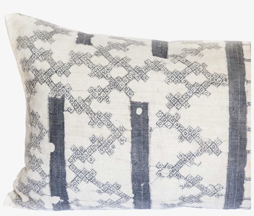 Dark Charcoal Cross Hatched Ikat Batik - Cushion, transparent png download