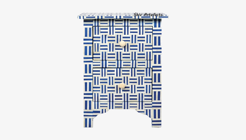 Bone Inlay Cross Hatch Design Bedside - Design, transparent png download