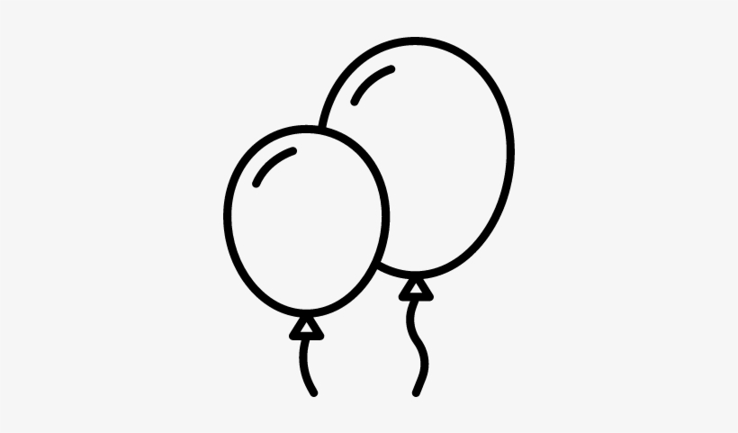 Two Party Balloons Vector - Balloons Vector Black And White Free, transparent png download