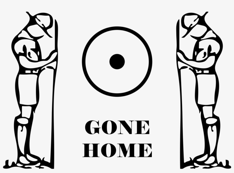 In The Middle, The Scout Symbol For Going Home - Scout Gone Home Sign, transparent png download