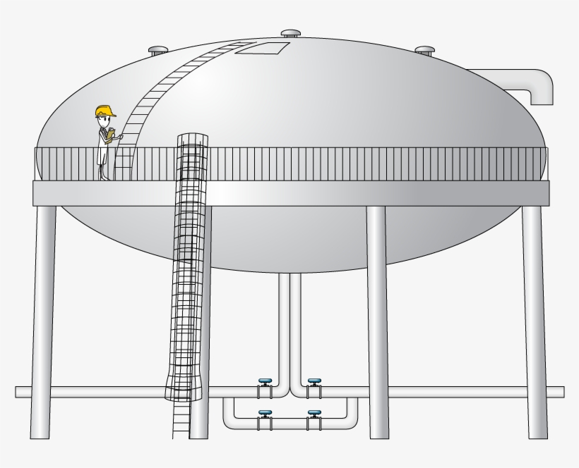 A System Of Ladders Allows An Operator To Reach Important - Water Tank Ladder, transparent png download