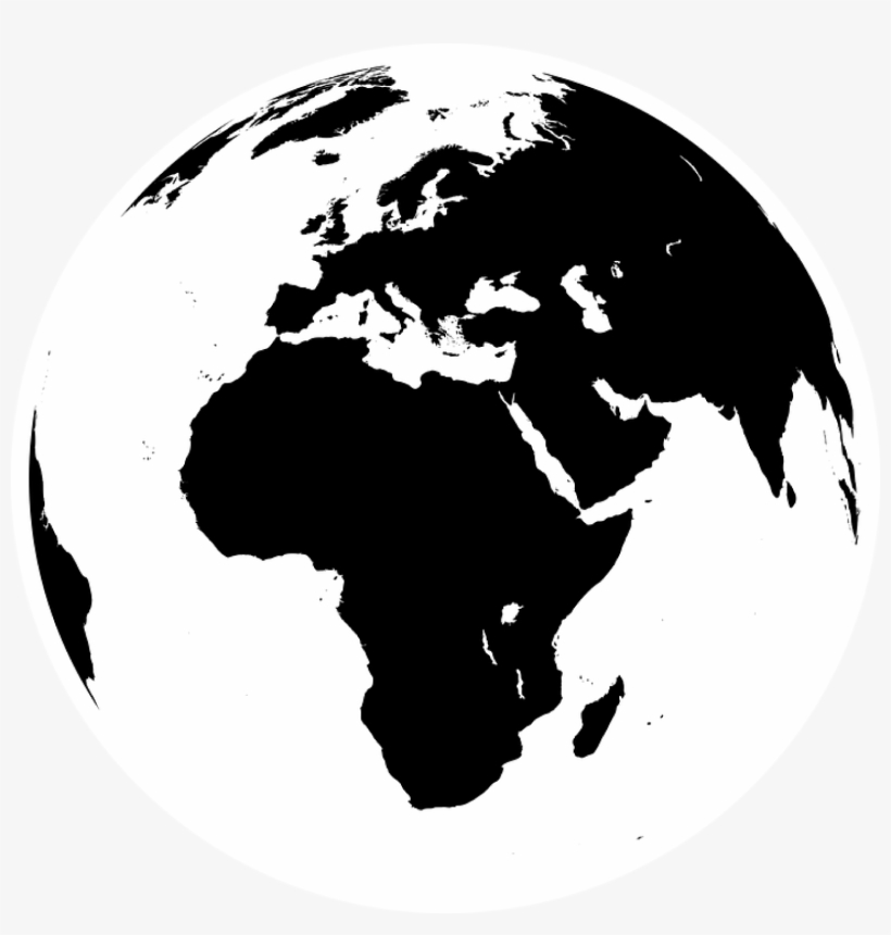 Hassle Free Returns - World Globe Black And White, transparent png download