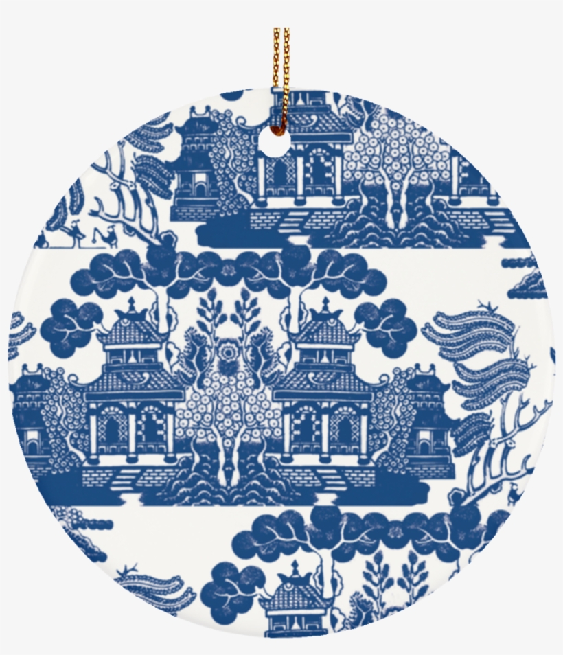Blue Pagoda Ceramic Chinoiserie Ornament - T-shirt, transparent png download