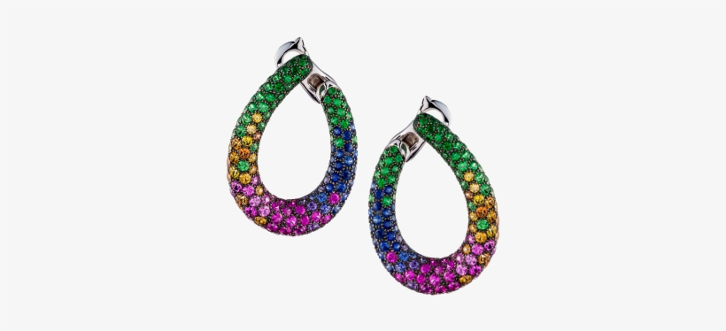 Masy, The Chameleon Hoop Earrings Set With Pavé Round - Boucheron Chameleon Earrings, transparent png download