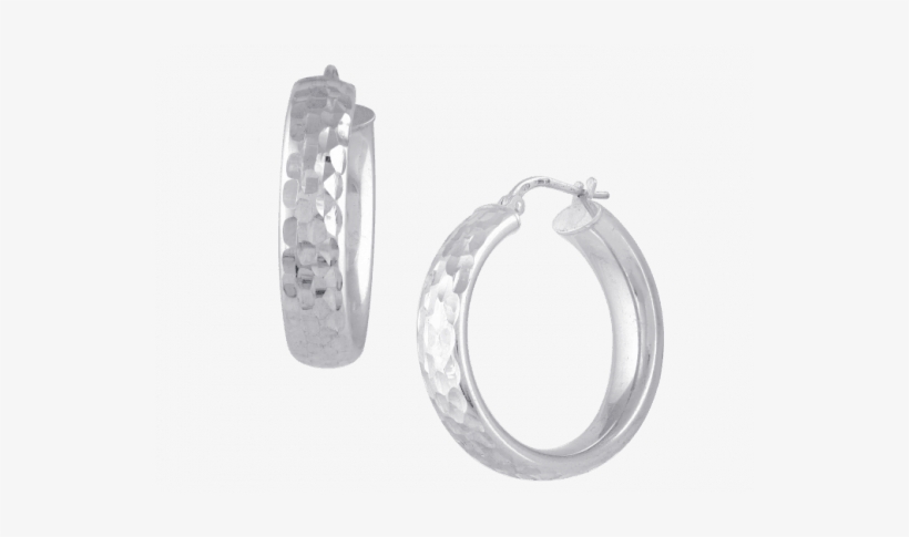 Etched Silver Hoops Silver Earrings - Silver Hoops, transparent png download