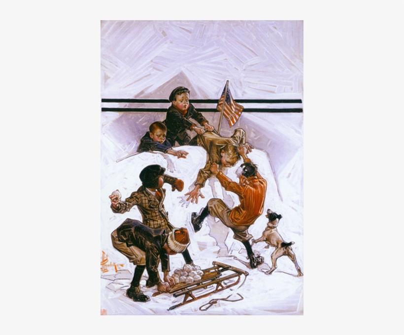 Snowball Fight - Jc Leyendecker, transparent png download