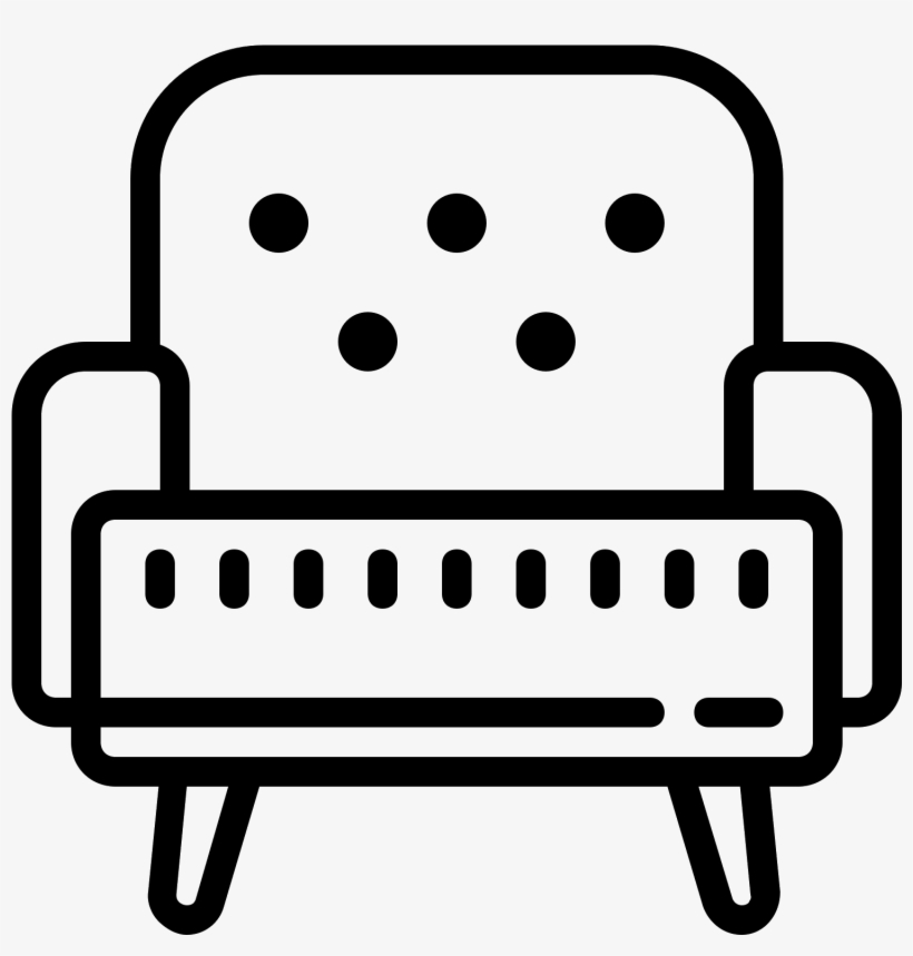 The Icon Shows An Armchair That Has Two Wooden Pegs - Arm Chair Icon, transparent png download