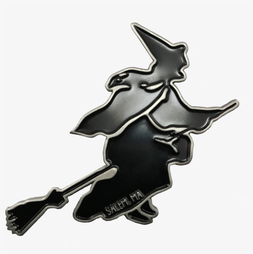 Vintage Flying Witch Enamel Pin - Cartoon, transparent png download
