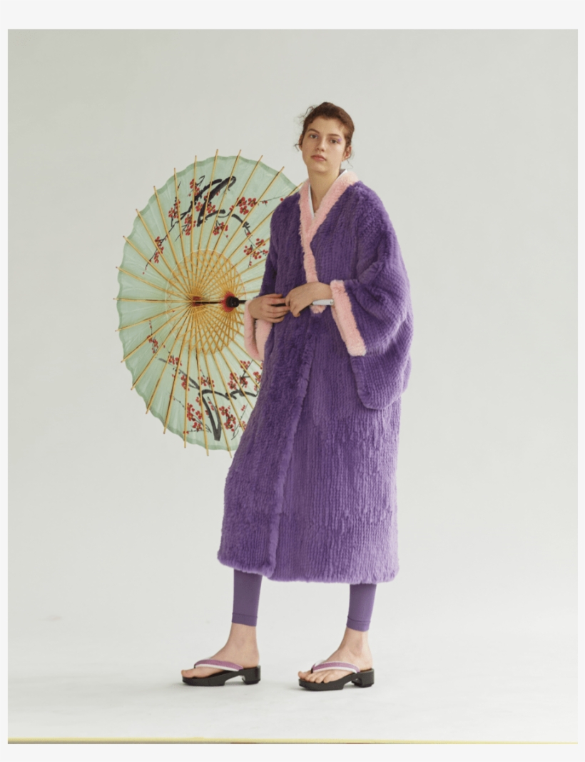 Lavender Fur Kimono "flowers" - Kimono, transparent png download