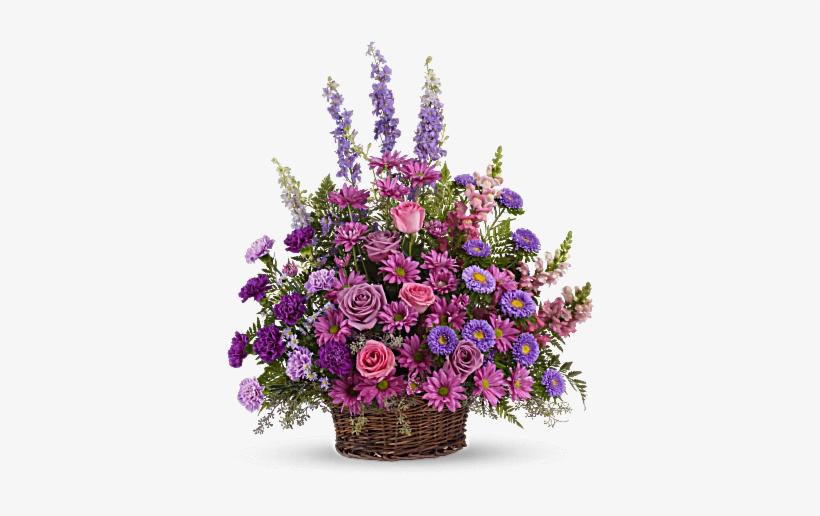 Gracious Lavender Basket - Gracious Lavender Funeral Flowers Basket, transparent png download