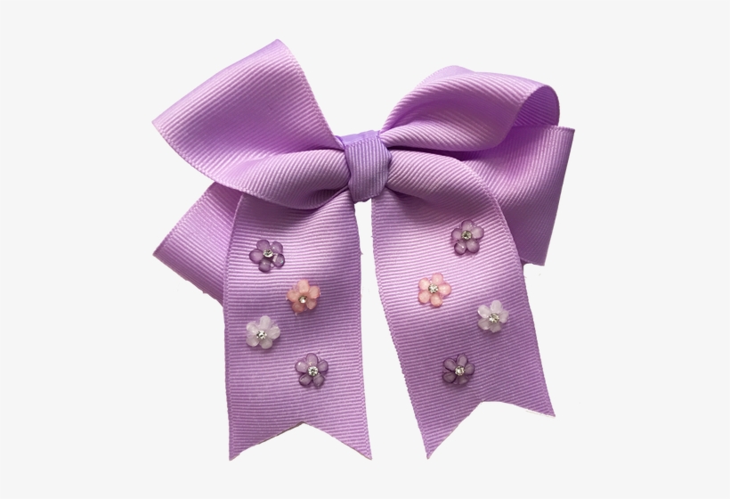 Large Lavender Pony Tail Bow On French Barrette Embellished - Formal Wear, transparent png download