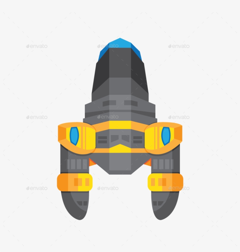 Image Royalty Free Stock Flat By Mii Design Graphicriver - Spaceship Sprite Transparent Background, transparent png download