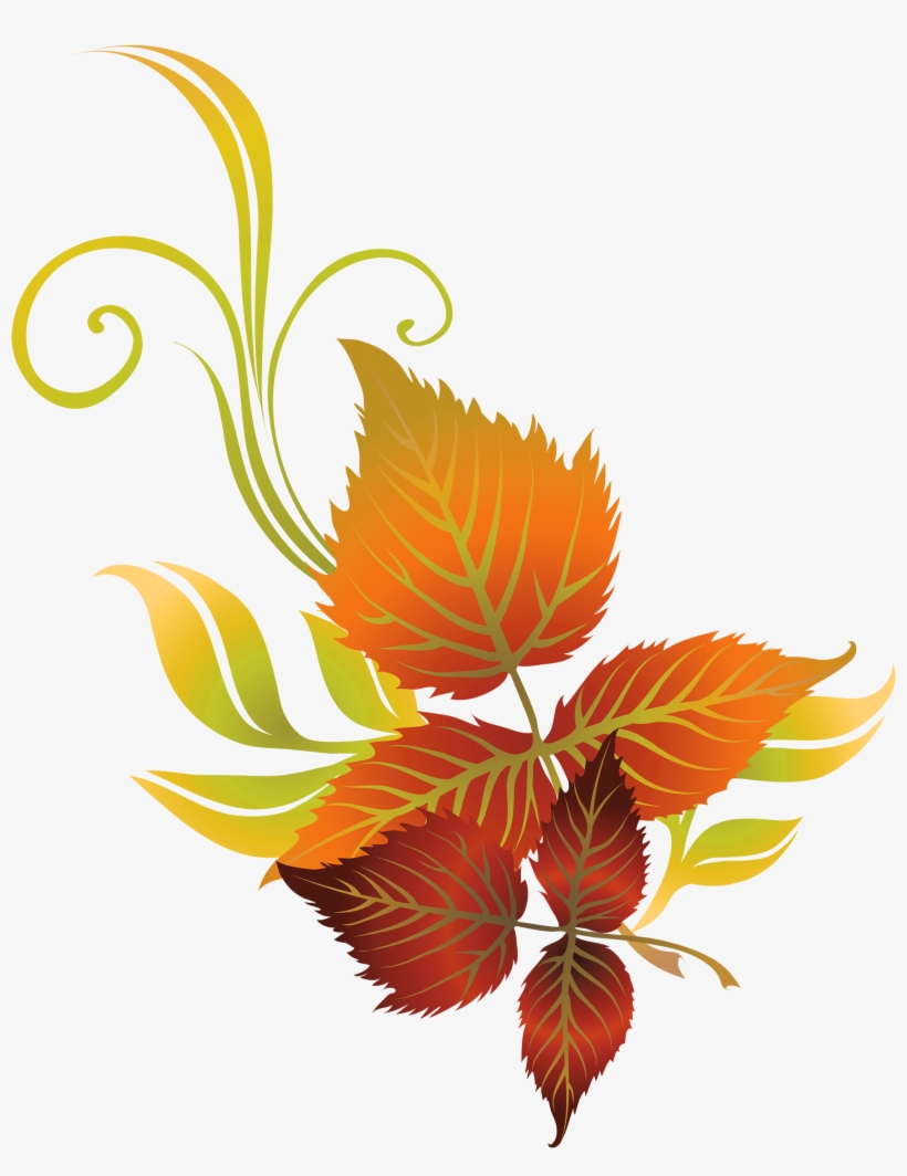 Fall Leaves Deco Png Clipart Picture - Fall Png, transparent png download