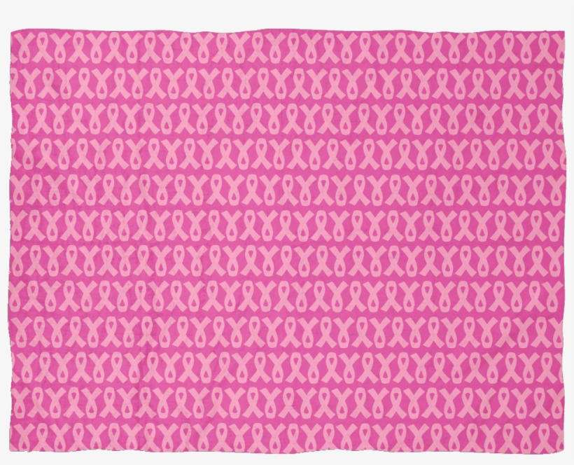 Pink Ribbon Fleece Blanket - Wool, transparent png download