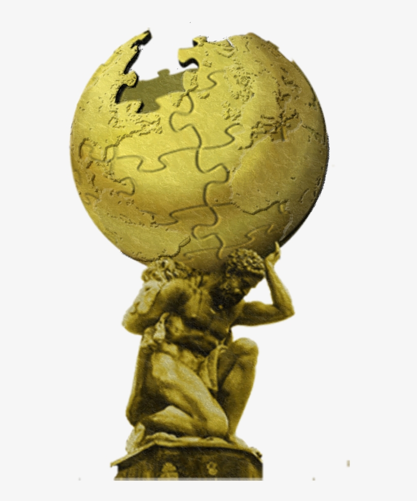 Atlas With Wikified Globe - Atlas Greek Myth Png, transparent png download