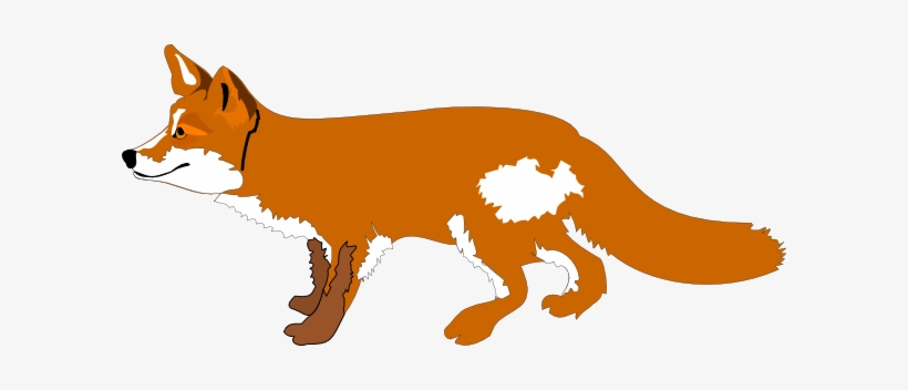 Fox Running Clip Art At Clker - Cartoon Fox, transparent png download