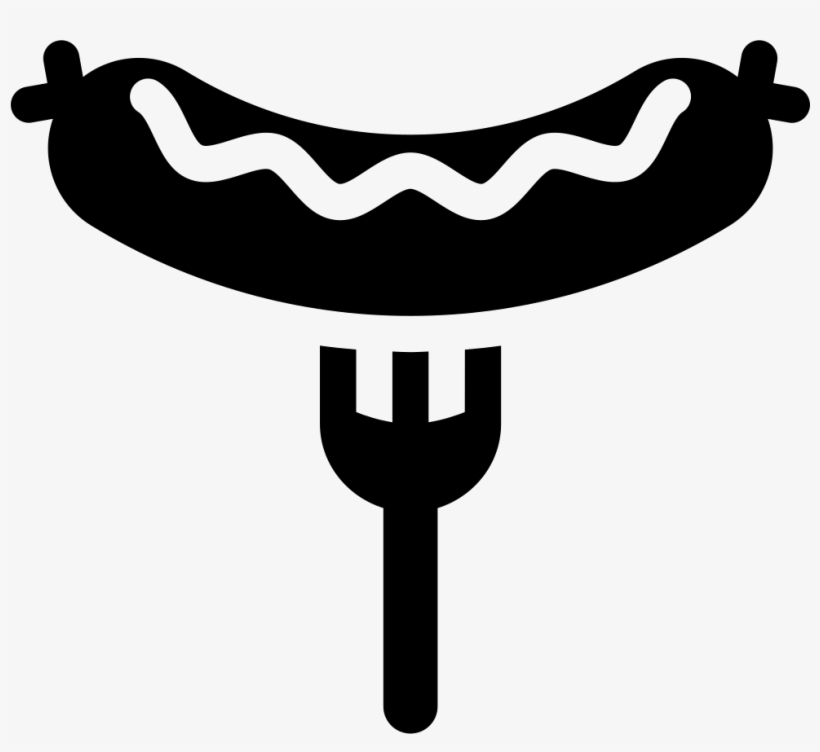 Bratwurst On Fork Comments - Bratwurst Black And White, transparent png download