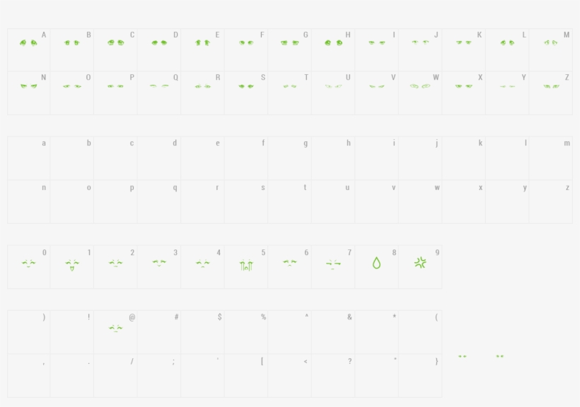 Font Anime Eyes Preview - Number, transparent png download