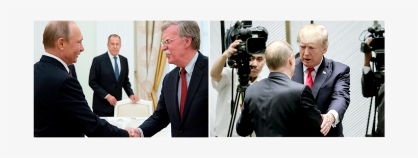 Left, Putin And Us National Security Adviser John Bolton - Bolton Helsinki, transparent png download