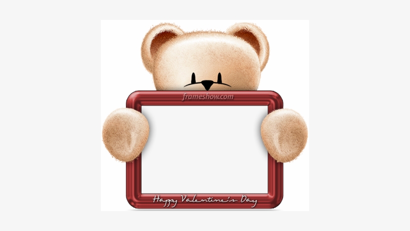 Valentines Day Frame Png Free Download - Teddy Bear Photo Frame Png, transparent png download