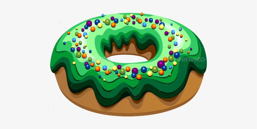 Doughnut Clipart Green - Drawing, transparent png download