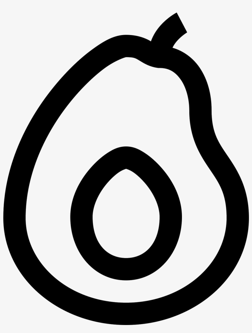 It's The Outline Of An Avocado That Has Been Cut In - Aguacates Blanco Y Negro Png, transparent png download