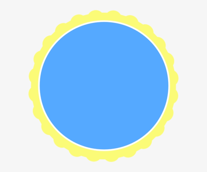 Yellow Blue Scallop Circle Frame Svg Clip Arts 594 Transparent Png 594x600 Free Download On Nicepng