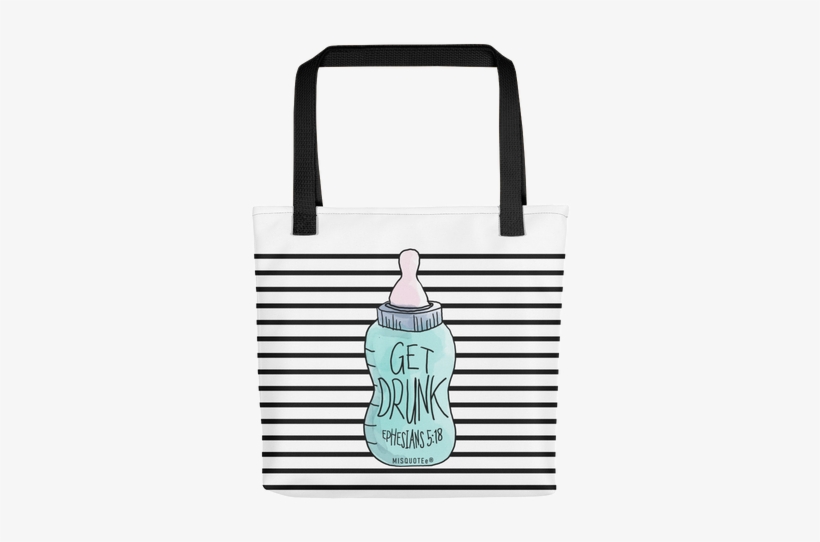 Get Drunk Baby Bottle Tote Bag - J Brand - Maglia Harper In Cotone - Donna, transparent png download