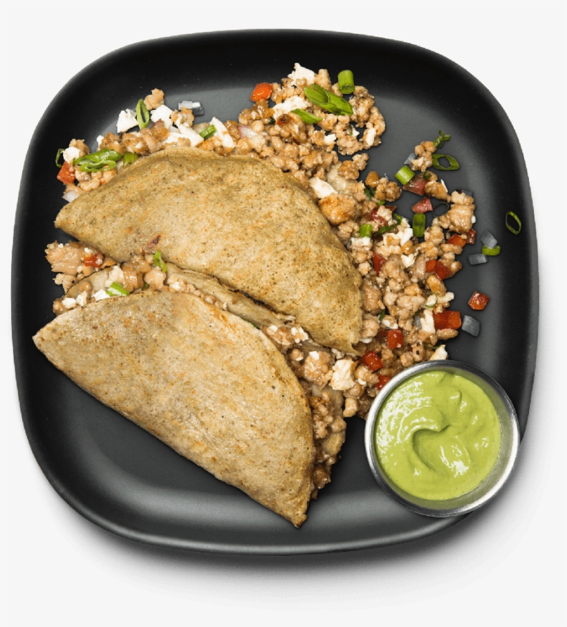 Chicken Sausage Breakfast Tacos - Quesadilla, transparent png download
