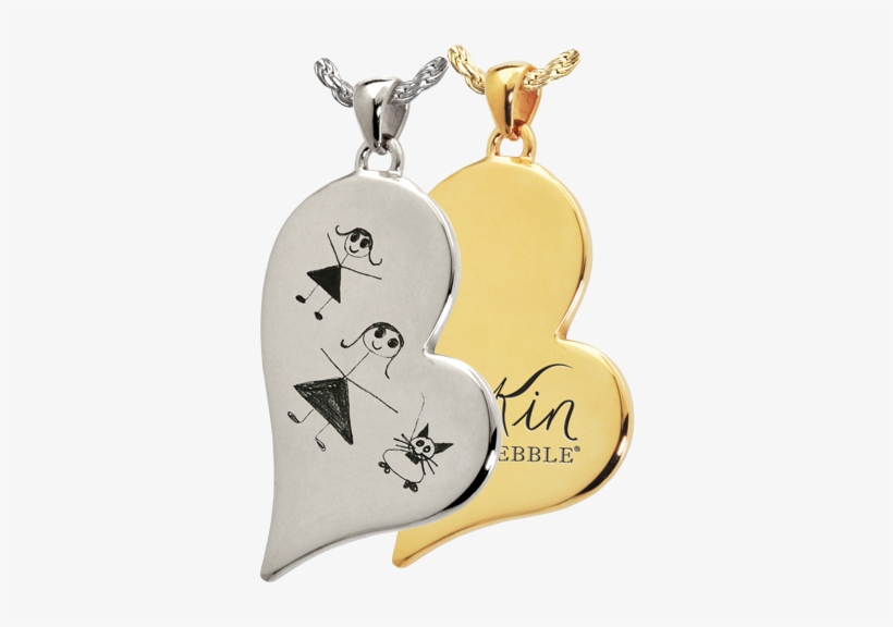 Wholesale Teardrop Heart With Front Drawing Or Logo - Teardrop Heart Actual Pawprint Or Noseprint Necklace, transparent png download