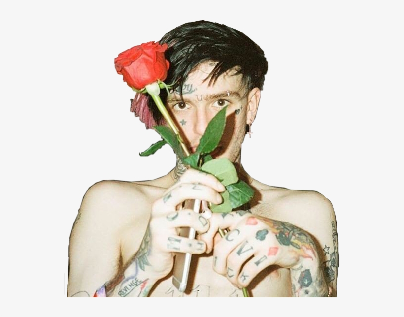 Lilpeep Lil Peep Xxxtentacion Rap Hiphop Music Boy - Lil Peep With Flower, transparent png download