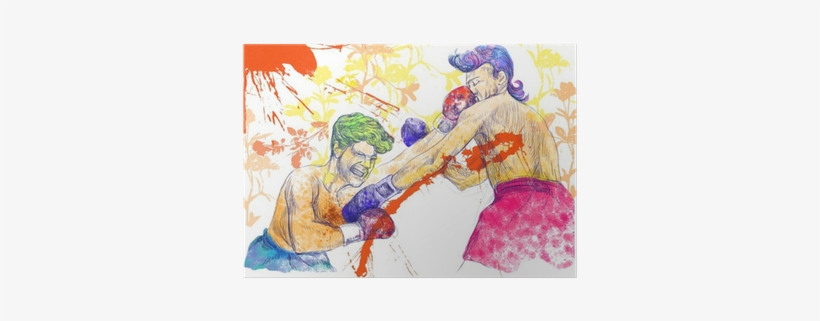 Póster Boxeo Duelo • Pixers® - Drawing, transparent png download