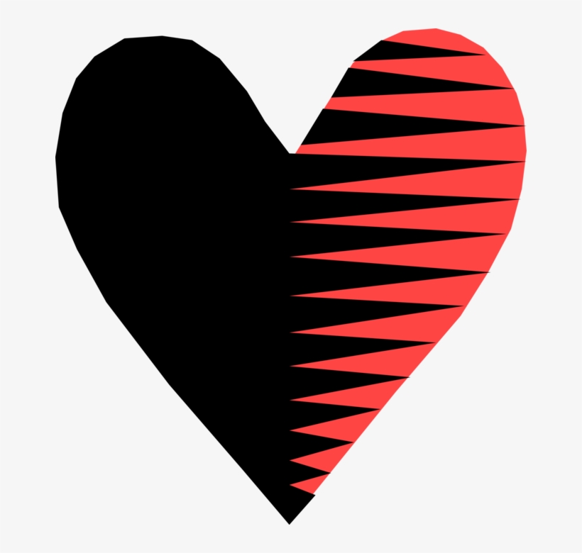Vector Illustration Of Red And Black Romantic Love - Heart, transparent png download