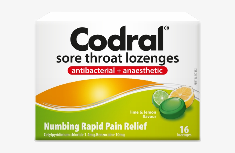 Codral Lozenge Lime Lemon 650x510px 2d - Codral Throat Lozenges, transparent png download