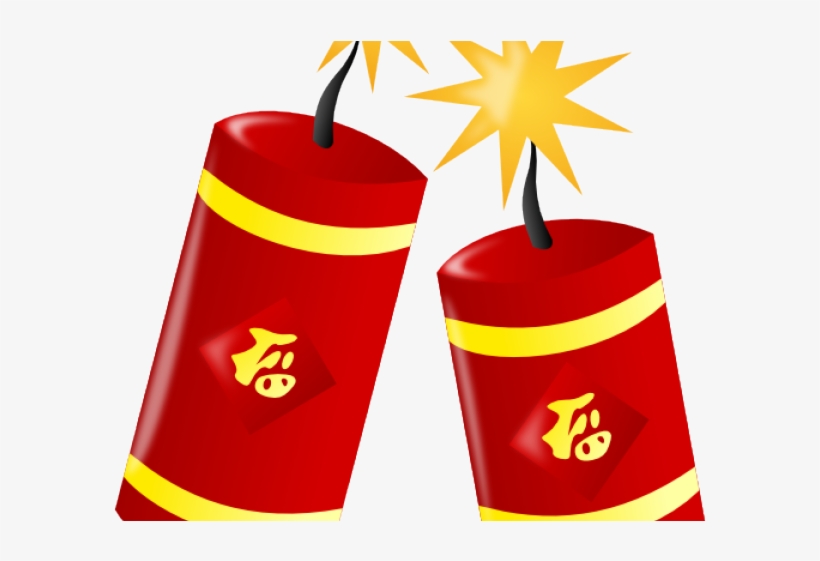 Fireworks Clipart Chinese - Chinese New Year Fire Cracker Png, transparent png download
