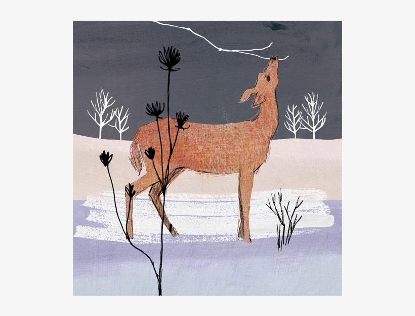 Winter Woodland Deer - Deer, transparent png download