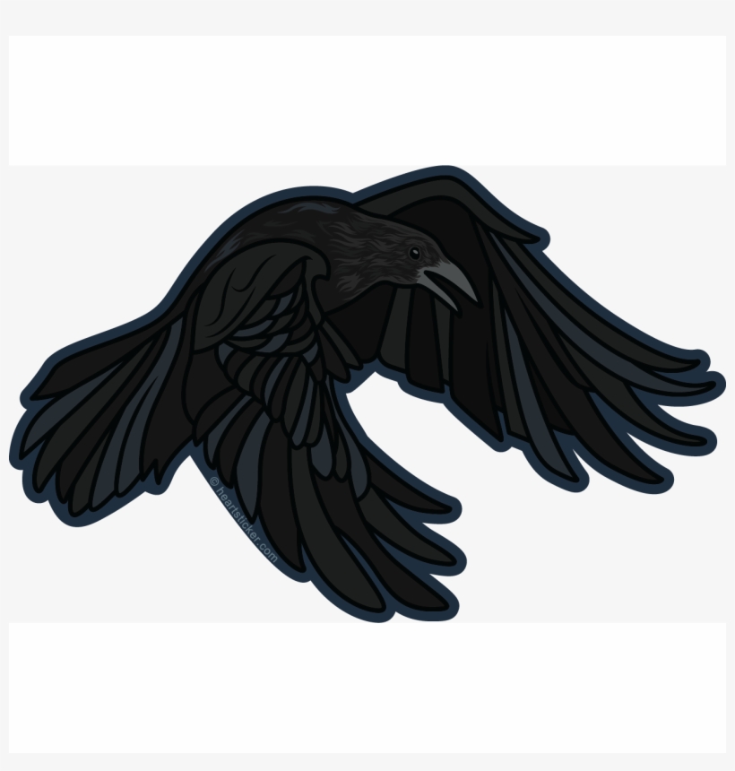 Landing Raven - Vinyl Sticker - Die Cut - All Weather - Sticker, transparent png download