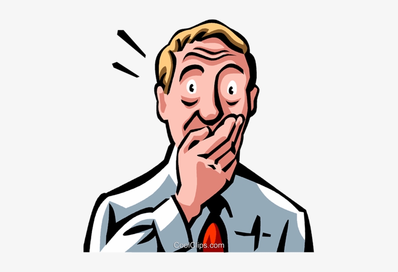 Shocked Man With His Hand Over His Mouth Royalty Free - Mão Na Boca Png, transparent png download
