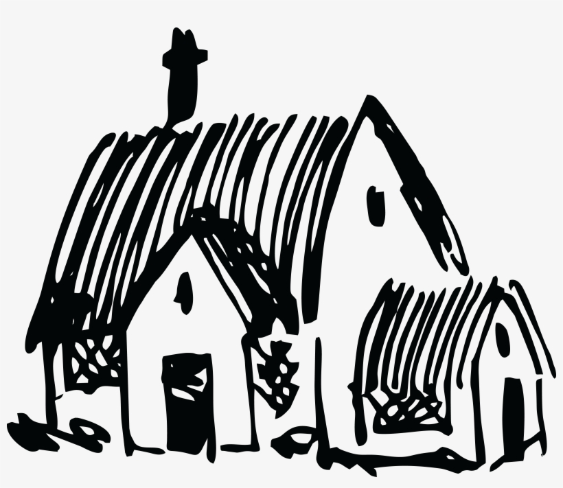 Free Clipart Jpg, Png, Eps, Ai, Svg, Cdr - Village House Clip Art Black And White, transparent png download