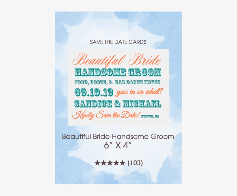 Beautiful Bride-handsome Groom Save The Date Cards - Bride, transparent png download