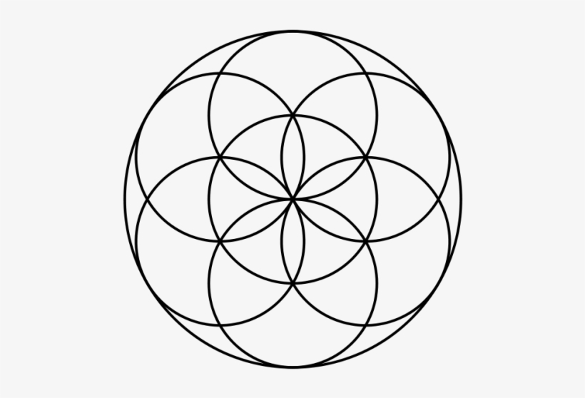 Sacred Geometry, The Secret Language - Flower Of Life 7 Circles, transparent png download