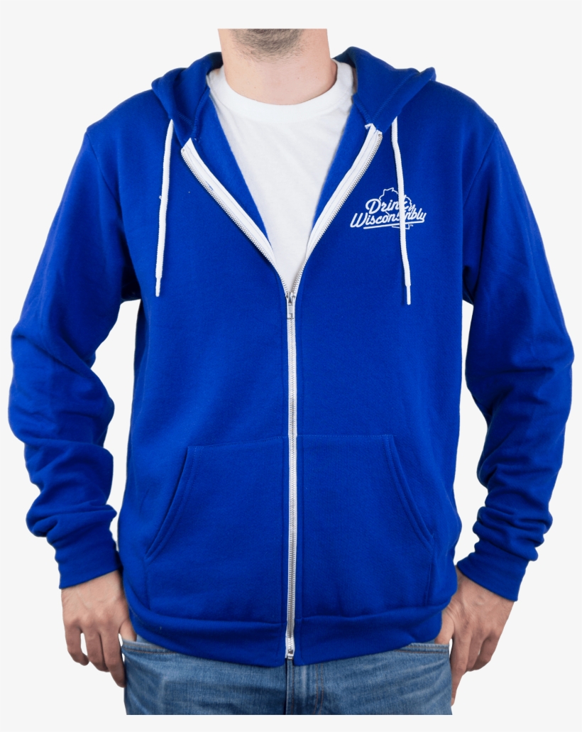 American Apparel Blue Zip Up Hoodie, transparent png download
