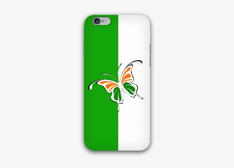 Butterfly In India Tricolor Iphone 6 Plus Mobile Back - Mobile Phone, transparent png download